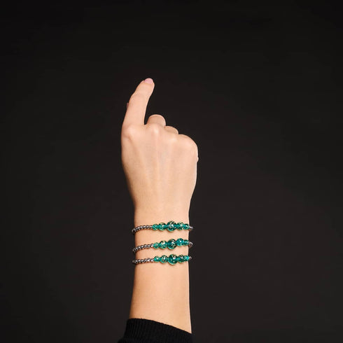 Sarcelle | Argent | Bracelet Cascade de Verre Luciole